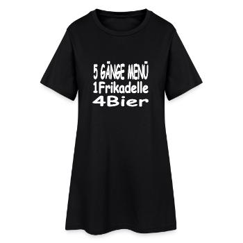 Bier - Frauen T-Shirt-Kleid - Schwarz - Vorne