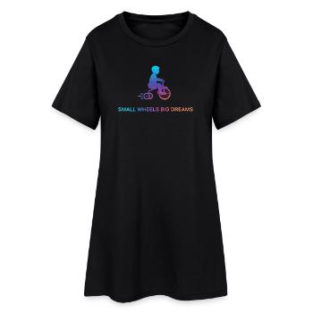 Small Wheels Big Dreams - Women’s T-Shirt Dress - black - Front