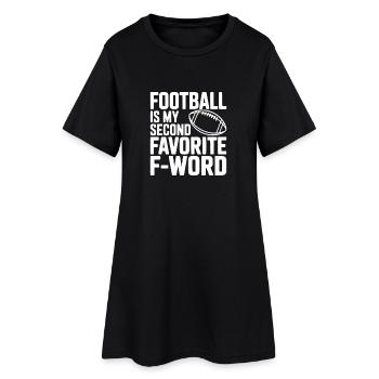 Le football est mon deuxième mot préféré en F - Robe T-shirt Femme - noir - Devant