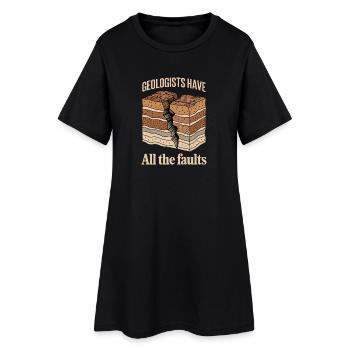 Les géologues ont toutes les failles, géologie étrange - Robe T-shirt Femme - noir - Devant