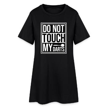 Do Not Touch My Darts Warning Darts Player Humor - Women’s T-Shirt Dress - black - Front