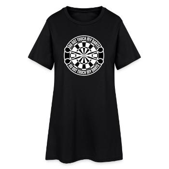 Do Not Touch My Darts Warning Darts Player Humor - Women’s T-Shirt Dress - black - Front