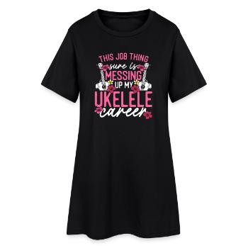 Ukulélé hawaïen uke ce métier - Robe T-shirt Femme - noir - Devant