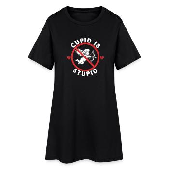 Cupidon est stupide. La haine à la Saint-Valentin. Anti-Valenti - Robe T-shirt Femme - noir - Devant