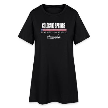 Colorado Springs - Frauen T-Shirt-Kleid - Schwarz - Vorne