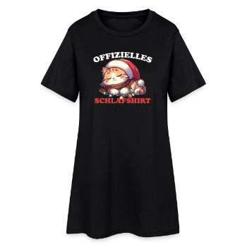 Chat de Noël Chemise de nuit officiel - Robe T-shirt Femme - noir - Devant