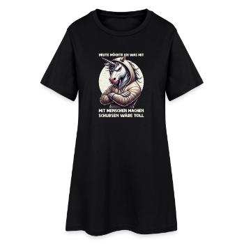 Aujourd’hui, je veux faire quelque chose avec les gens Pousser - Robe T-shirt Femme - noir - Devant