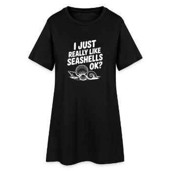 J’aime vraiment les coquillages, d’accord ? - Robe T-shirt Femme - noir - Devant