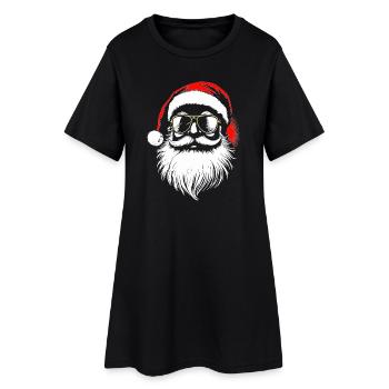Père Noël cool, Père Noël, Père Noël - Robe T-shirt Femme - noir - Devant