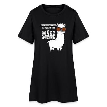 Anniversaire de mars, Alpaga Drôle de parole - Robe T-shirt Femme - noir - Devant