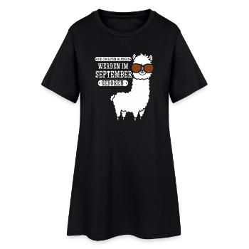 September Birthday Alpaca Saying Funny - Women’s T-Shirt Dress - black - Front