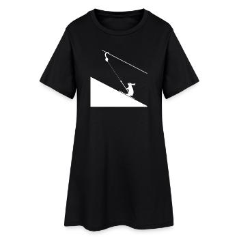 Lièvre en ascension sur corde - Robe T-shirt Femme - noir - Devant