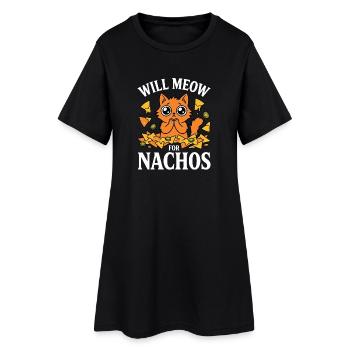 Will miaule pour l’humour des snacks de chats de Nachos - Robe T-shirt Femme - noir - Devant