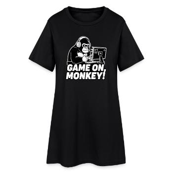 Gameraffe im Spielmodus - Frauen T-Shirt-Kleid - Schwarz - Vorne