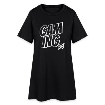 Gaming Schriftzug - Frauen T-Shirt-Kleid - Schwarz - Vorne