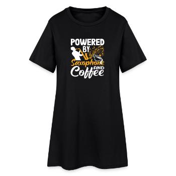 Saxophone Coffee Lover Saxophonist Musical - Women’s T-Shirt Dress - black - Front
