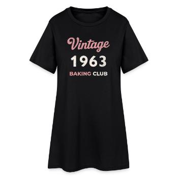 Vintage 1963 – Baking Club Retro Geburtsjahr - Frauen T-Shirt-Kleid - Schwarz - Vorne