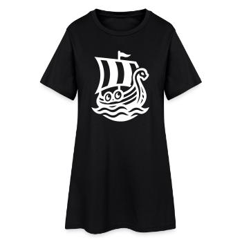 Bateau Dragon Viking - Robe T-shirt Femme - noir - Devant