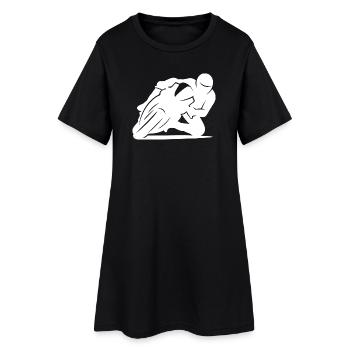 Silhouette minimaliste de moto de course - Robe T-shirt Femme - noir - Devant