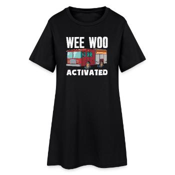 Escouade Wee Woo Pompier, Petit Pompier - Robe T-shirt Femme - noir - Devant