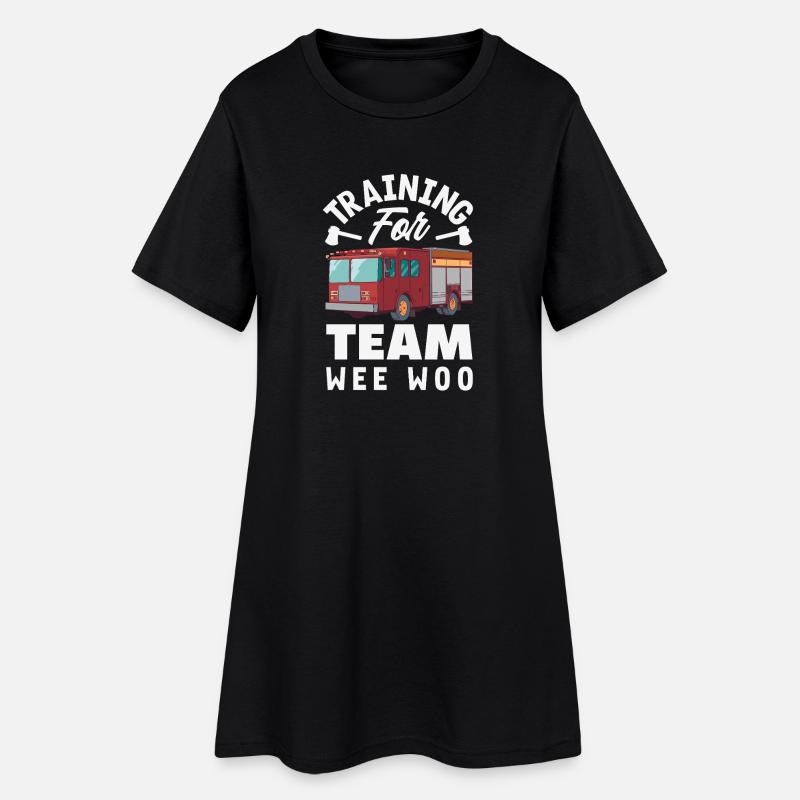 Wee Woo Squad Fire Tiny Firefighter - Women’s T-Shirt Dress - black