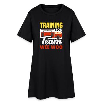 Escouade Wee Woo Pompier, Petit Pompier - Robe T-shirt Femme - noir - Devant
