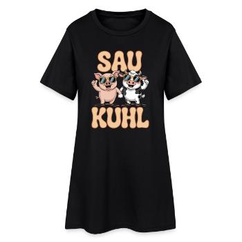 Sau Kuhl Funny animal friends with sunglasses - Women’s T-Shirt Dress - black - Front