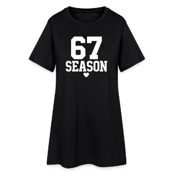 Sechs Sieben Saison Spaß 67 Valentinstag Saison Se - Frauen T-Shirt-Kleid - Schwarz - Vorne