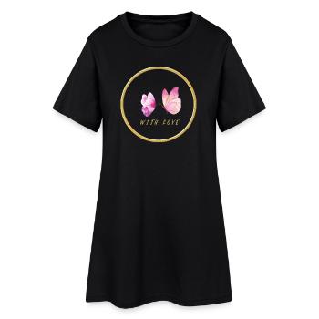 Papillons roses avec amour - avec amour - Robe T-shirt Femme - noir - Devant