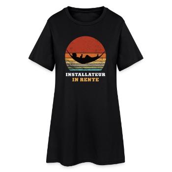 Installateur Rente Ruhestand Ruheständler Rentner - Frauen T-Shirt-Kleid - Schwarz - Vorne