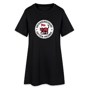Antifaschistische Katzen Freunde - Gegen Rechts - Frauen T-Shirt-Kleid - Schwarz - Vorne