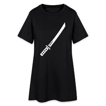 Vecteur d’arme samouraï Katana Épée - Robe T-shirt Femme - noir - Devant