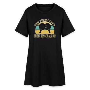 Tenues de tennis de table Cadeaux pour joueurs de tennis de table - Robe T-shirt Femme - noir - Devant