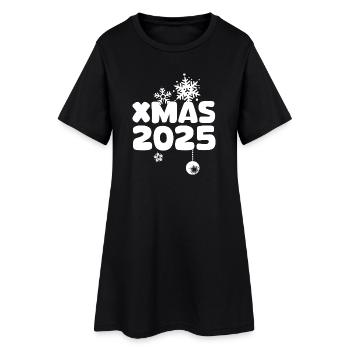 Noël 2025 avec un design de flocons de neige - Robe T-shirt Femme - noir - Devant