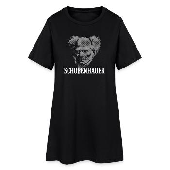 Portrait en demi-ton de Schopenhauer - Robe T-shirt Femme - noir - Devant