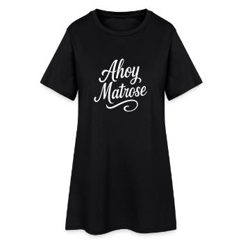 Lettrage Ahoy Sailor - Robe T-shirt Femme - noir - Devant