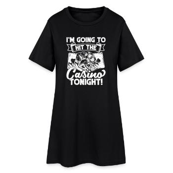 Joueur de casino Je vais au casino ce soir - Robe T-shirt Femme - noir - Devant
