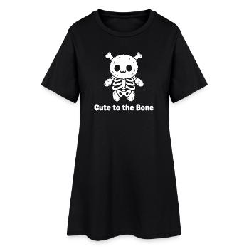 Cute bone friend - Women’s T-Shirt Dress - black - Front