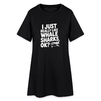 J’aime vraiment les requins-baleines, d’accord ? - Robe T-shirt Femme - noir - Devant