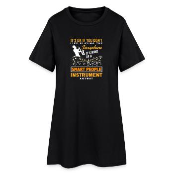 Saxophone Smart People Instrument Pride - Robe T-shirt Femme - noir - Devant