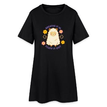 Alpaca T-Shirt Fluff it out cute - Women’s T-Shirt Dress - black - Front