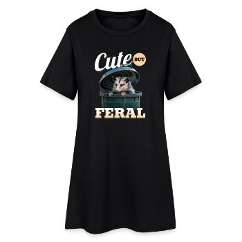 Drôle d’opossum - Robe T-shirt Femme - noir - Devant