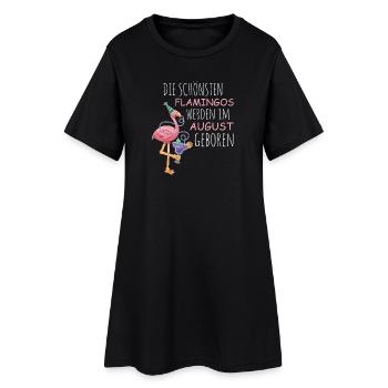 August Geburtstag Flamingo Spruch Lustig - Frauen T-Shirt-Kleid - Schwarz - Vorne