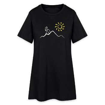 Randonneur en montagne au soleil - Robe T-shirt Femme - noir - Devant