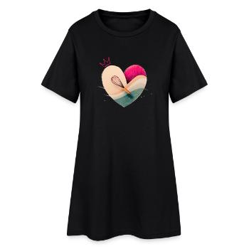 Cœur avec couronne - Pâtisserie - Robe T-shirt Femme - noir - Devant