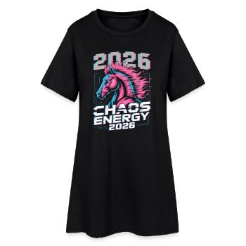 Étalon néon 2026 Énergie du Chaos - Robe T-shirt Femme - noir - Devant