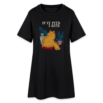 WENN ES IN EINEN SITZ PASST - Frauen T-Shirt-Kleid - Schwarz - Vorne