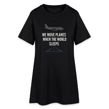 Rampe de nuit du personnel au sol au - Robe T-shirt Femme - noir - Devant