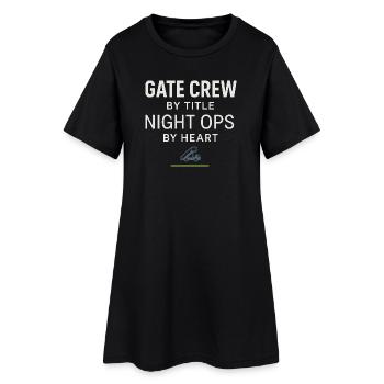 Rampe de nuit du personnel au sol au - Robe T-shirt Femme - noir - Devant