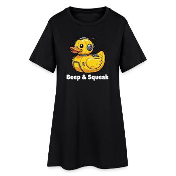 Bip et Grincement du Canard Robot - Robe T-shirt Femme - noir - Devant